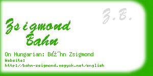 zsigmond bahn business card